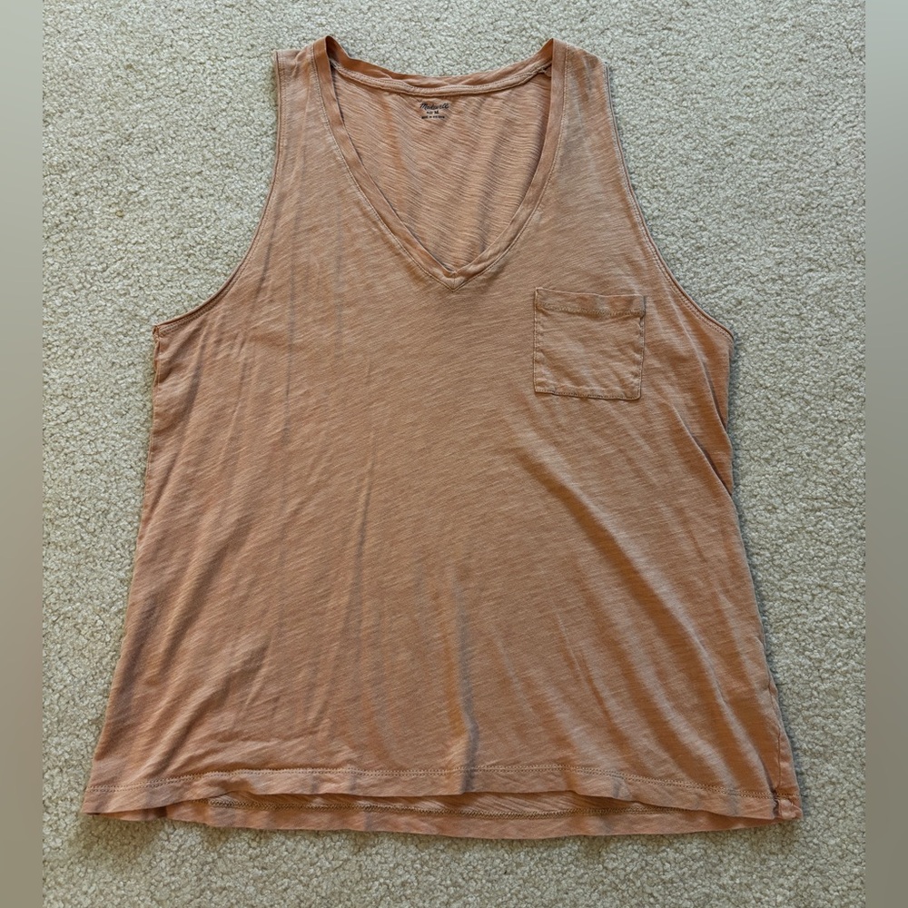 Madewell Light Orange Tank Top Size Medium